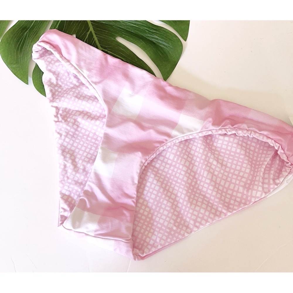 Solid & Striped NWT pink gingham reversible bikini bottoms sz m
